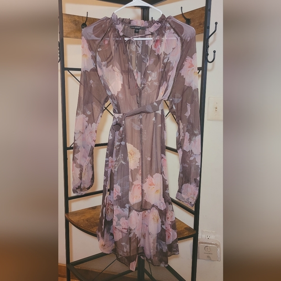 Guess Dresses & Skirts - Floral Sheer Long Sleeve Dress